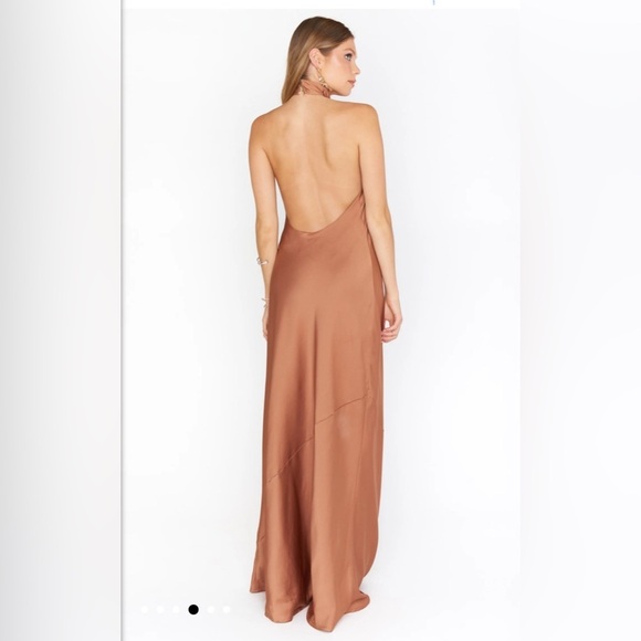 NWOT SHOW ME YOUR MUMU- Jasmine Halter Maxi Dress size L color: copper - Picture 3 of 5